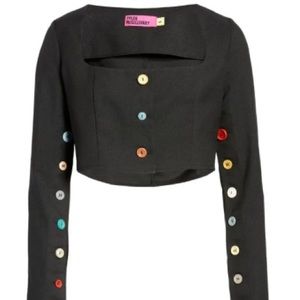 NWT Tyler McGillivary Rainbow Button Noni Crop Top Sz. Large